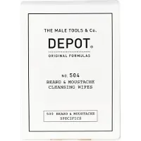 Depot Sæt Beard & Mustache Cleansing Wipes nr. 504, renseservietter til skæg/hår, 12 stk