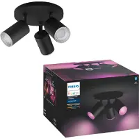 Philips Hue Fugato Plate/Spiral 3x5.7W Spots - Sort