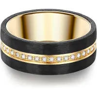 Trilani Ring gylden gul / sort / transparent