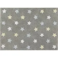 Lorena Canals Tricolor Star grå/blå gulvtæppe 120x160 cm