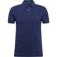 Ralph Lauren Polo Ralph Laurentil mænd. 710795080007 Slim fit pique polo shirt navy (M), Casual, Bomuld, Korte ærmer, Blå