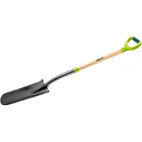 Verto 15G014, Spade, Plast, Stål, Træ, Sort, Grøn, Træ, Ergonomisk, D-formet, 1280 mm