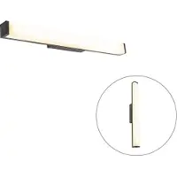 QAZQA Moderne badeværelsesvæglampe sort 62 cm IP44 - Cascada