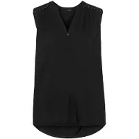 LASCANA Bluse 'Silver Stud' sort