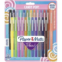 Paper Mate Flair Felt Tip Pens | Medium spids (0,7 mm) | Forskellige candy-POP-farver | 24 styk