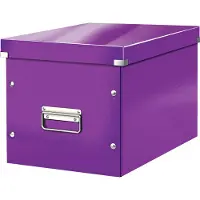 Leitz Click & Store WOW Cube stor opbevaringsboks, 80% recirkuleret karton Lilla