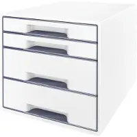 Leitz Skuffekabinet Desk Cube WOW 4-skuffer Hvid