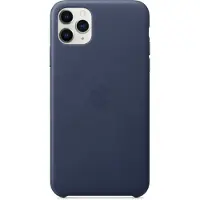 Apple - Beskyttelsescover til mobiltelefon - læder, maskinforarbejdet aluminium - midnatsblå - for iPhone 11 Pro Max