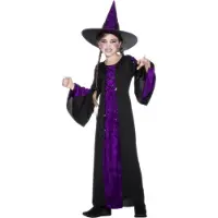 Smiffys Udklædning - Bewitched - Lilla/Sort - - 7-9 år (122-134) - Udklædning