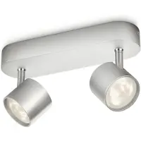 Philips myLiving STAR - Loftsspotlys - LED - 2 åbninger - 9 W - 2700 K - aluminium