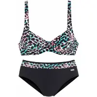 Venice beach Bikini turkis / rød / sort / hvid