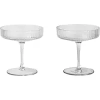 Ferm Living Ripple champagneglas 2-pak klar
