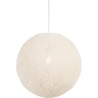 QAZQA Rustik pendellampe hvid 45 cm - Corda