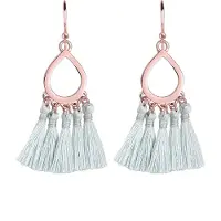 Elli Øreringe 'Boho' rosa guld / grå