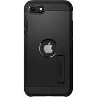 Spigen Tough Armor Cover kompatibel med iPhone SE 2022 5G og iPhone SE 2020 Black