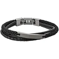 Fossil Armbånd sort / sølv