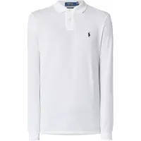 Ralph Lauren Polo Ralph Laurentil mænd. 710680790001 Custom Slim Fit pique polo shirt hvid (XL), Casual, Bomuld, Lange ærmer