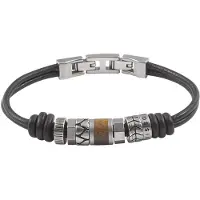 Fossil Armbånd mørkebrun / sølv