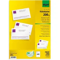 Sigel Business Card DP939 - Skinnende hvid - 85 x 55 mm - 200 g/m² - 600 kort (60 ark x 10 visitkort