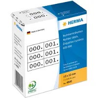 Herma - Sort, hvid - 10 x 22 mm 3000 etikette(r) (1000 ark x 3) selvklæbende nummermærkater