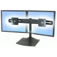 Ergotron DS100 - Stativ - vandret - for 2 LCD displays - aluminium, stål - sort - skærmstørrelse: op til 24 - skrivebord