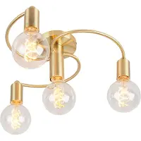 QAZQA Art Deco loftslampe messing 4-lys - Facil