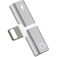 Mtp Products Mini T-Shape 2-i-1 Lightning Adapter - iPhone XS Max/XS/XR - Sølv
