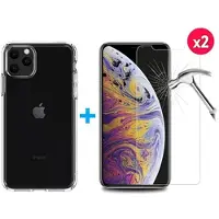 Mtp Products iPhone 11 Pro TPU Cover med 2x Skærmbeskyttelse Hærdet Glas - Klar