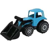 Plasto Traktor med frontlæsser. Turkis. 32 cm