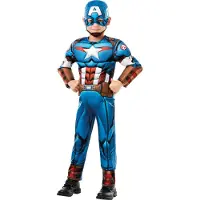 Rubies Udklædning - Marvel Captain America - - 7-8 år (122-128) - Udklædning