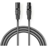 Nedis Cotg15010gy150 Balanceret Lydkabel Xlr 3-pin M-xlr 3-pin H Nikkelbelagt 15 M