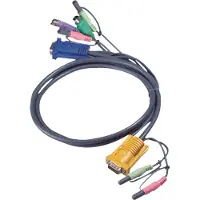 Aten 2L-5305P KVM-kabel VGA, PS/2 og audio, sort, 5 m