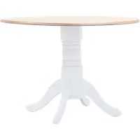 vidaXL spisebord 106 cm massivt gummitræ hvid og brun