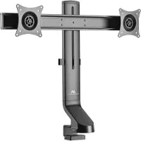 Macleans MC-854 - Monteringssæt - for 2 LCD displays - metal - sort - skærmstørrelse: 17-27 - skrivebordsmonterbar
