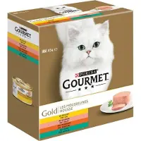 Gourmet Gold Mousse med kylling, laks, nyrer, kanin vådfoder til katte