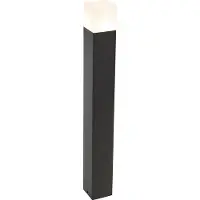 QAZQA Stående udendørslampe sort med opalhvid skærm 70 cm - Danmark