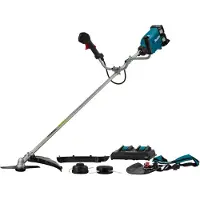 Makita DUR369APT2, Græstrimmer, Nylonlinje, D-loop håndtag, 7000 rpm, Sort, Blå, Grå, 43 cm
