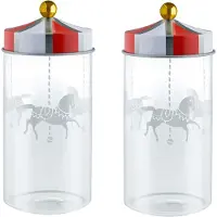 Alessi Circus, Krydderikrukke, Flerfarvet, Transparent, Glas, Blik, 0,15 L, Aftageligt låg, 5,3 cm