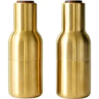 Menu Bottle Grinder krydderikværn metal 2-pak Brushed brass (låg i valnød)