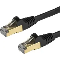StarTech.com 1m Black Cat6a / Cat 6a Shielded Ethernet Patch Cable 1 m - patch cable - 1 m - black - Sort - 1m