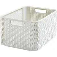 Curver 205851 Rangement Style Aspect Rotin L Deuxième Génération Polypropylène Ivoire