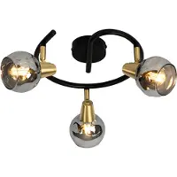 QAZQA Loftlampe sort 44,5 cm med røgglas 3-lys - Vidro