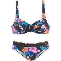 LASCANA Bikini blå / orange / lyserød / sort