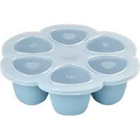 Beaba SILIKONINIS KŪDIKIO MAISTO KONTEINERIS MULTIPORTIONS, XL (6x150 ML), Mėlynas