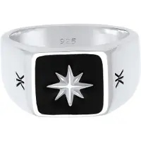 KUZZOI Ring 'Siegel' sort / sølv