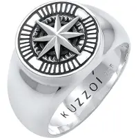 KUZZOI Ring 'Kompass' antracit / sølv