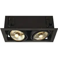 SLV KADUX 2 ES111 downlight, firkantet, matsort, maks. 2x75W