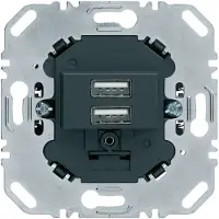 Hager one.platform USB-lademodul 3,0 A 230 V antracit mat 260205