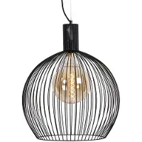 QAZQA Design rund pendellampe sort 50 cm - Dos