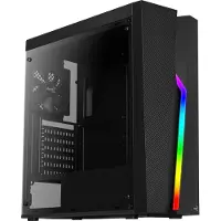 Aerocool Bolt - Tempered Glass Edition - tower - ATX - sidepanel med vindue (hærdet glas) - ingen strømforsyning (ATX) - sort - USB/Lyd
